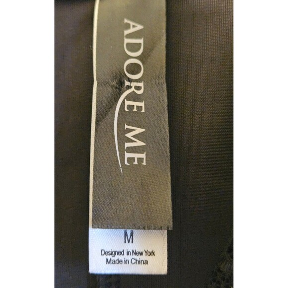 Adore Me Lingerie Top Velvet Black & Gold Size Medium Tank Top Lace Soft Sexy - Picture 7 of 7